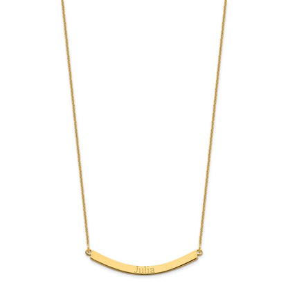 14K Yellow Gold Curved Bar Necklace