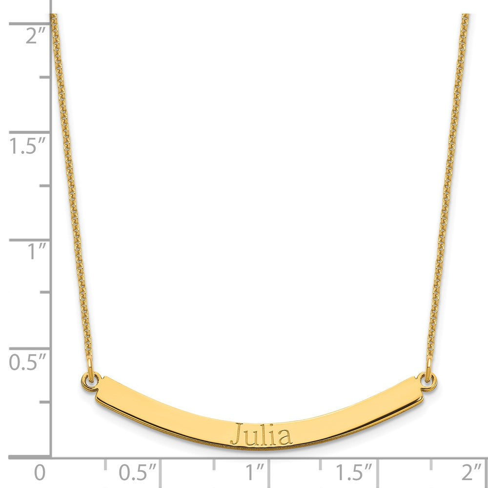 14K Yellow Gold Curved Bar Necklace