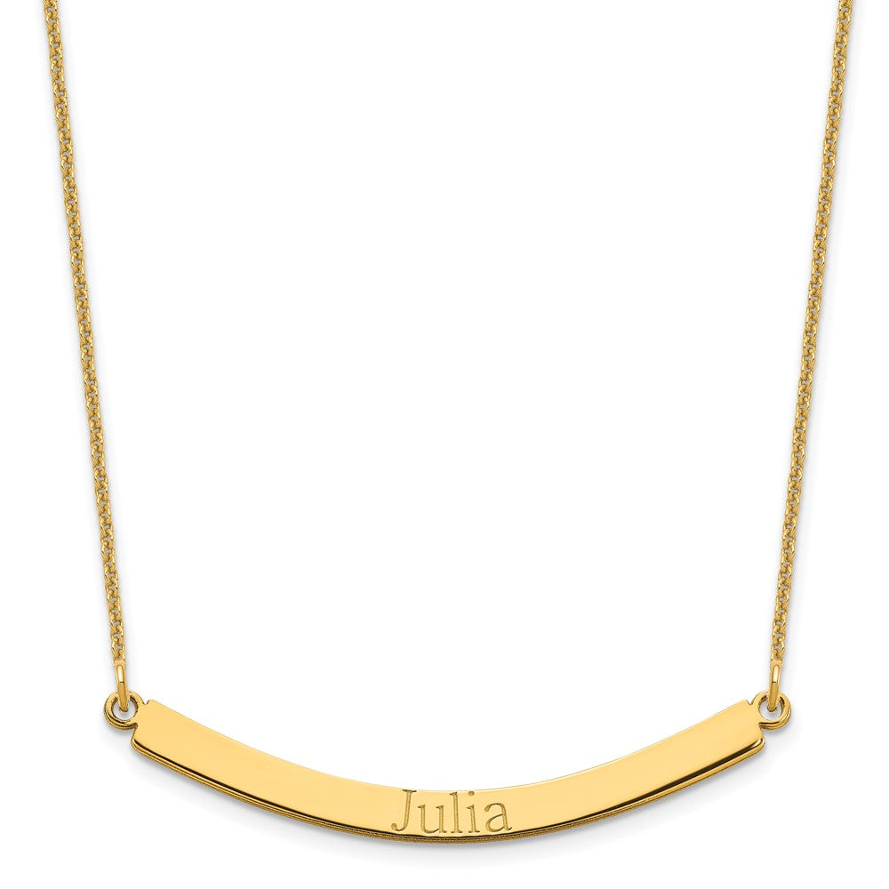 14K Yellow Gold Curved Bar Necklace