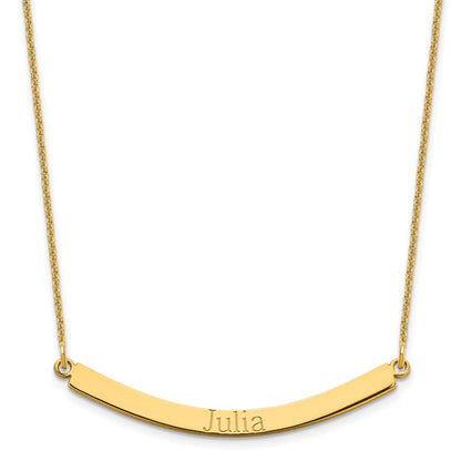 14K Yellow Gold Curved Bar Necklace