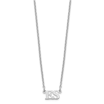Sterling Silver Silver/Rhodium Plated Small Initials Necklace