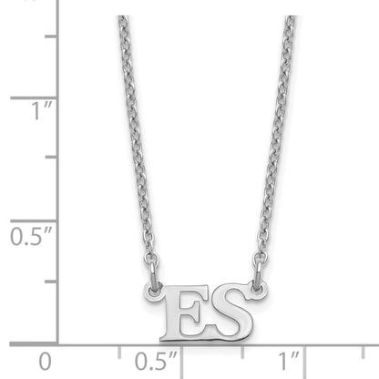 Sterling Silver Silver/Rhodium Plated Small Initials Necklace