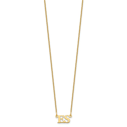 14K Yellow Gold Small Initials Necklace