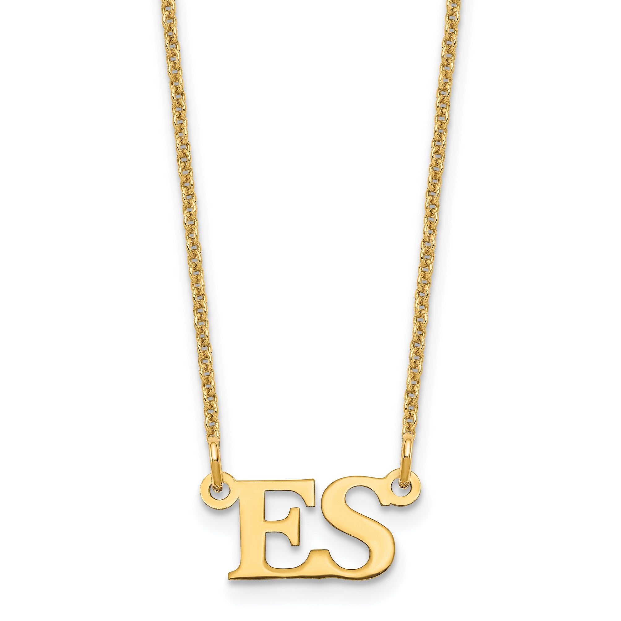 14K Yellow Gold Small Initials Necklace
