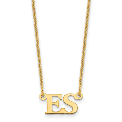 14K Yellow Gold Small Initials Necklace