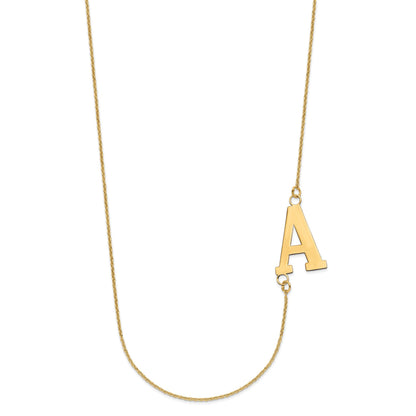 14K Yellow Gold Large Offset Initial Necklace