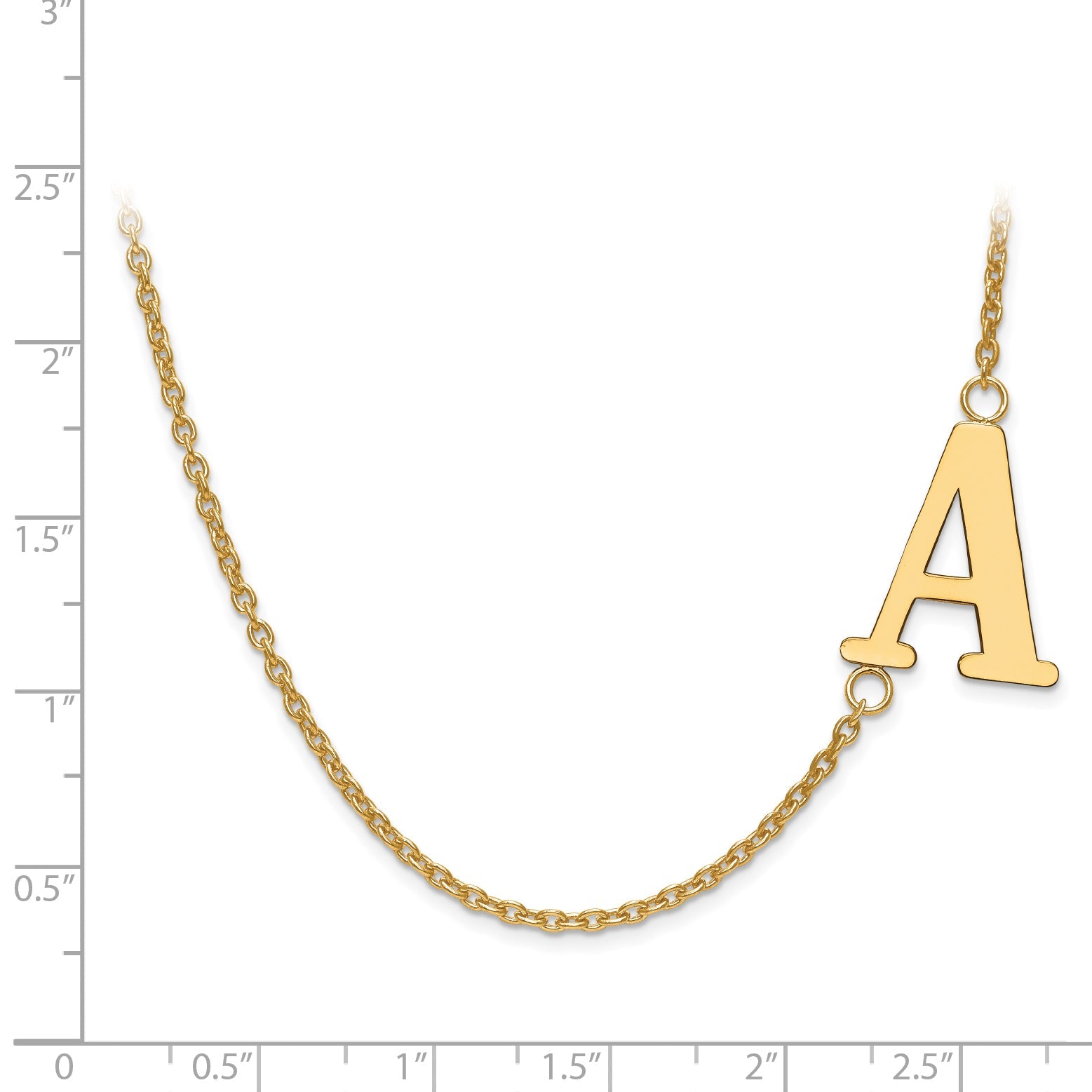 14K Yellow Gold Large Offset Initial Necklace