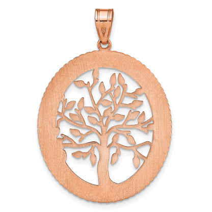 14K Rose Gold Oval Family Tree Pendant