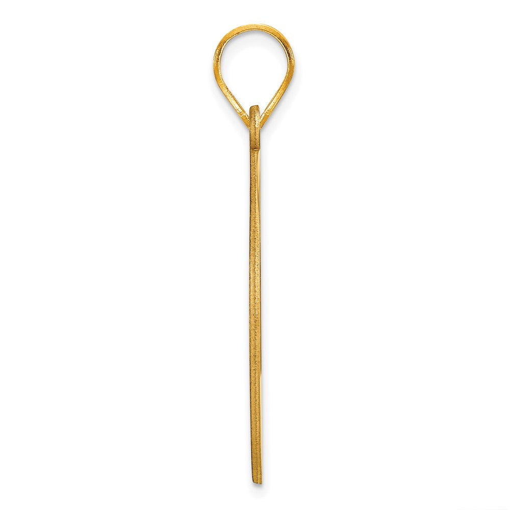 14K Yellow Gold Brushed I Love You To The Moon Pendant