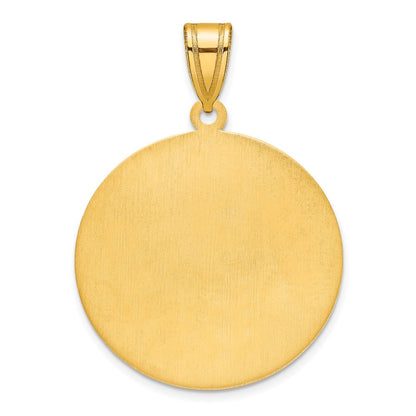 14K Yellow Gold Brushed I Love You To The Moon Pendant