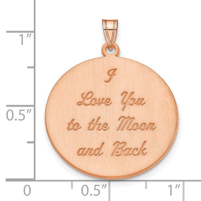 14K Rose Gold Brushed I Love You To The Moon Pendant