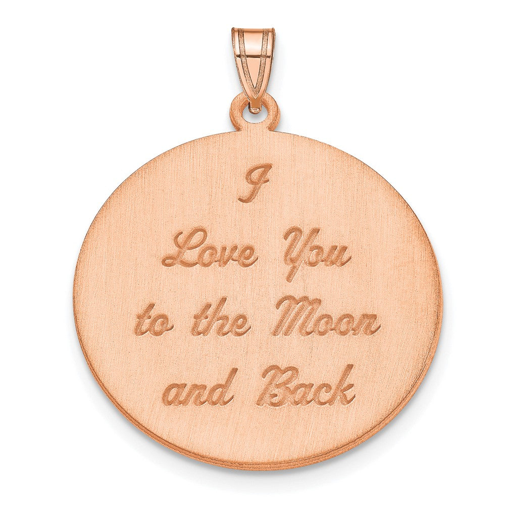 Rose Plated Brushed I Love You To The Moon Pendant
