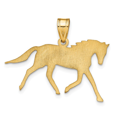 14K Yellow Gold Horse With Name Pendant