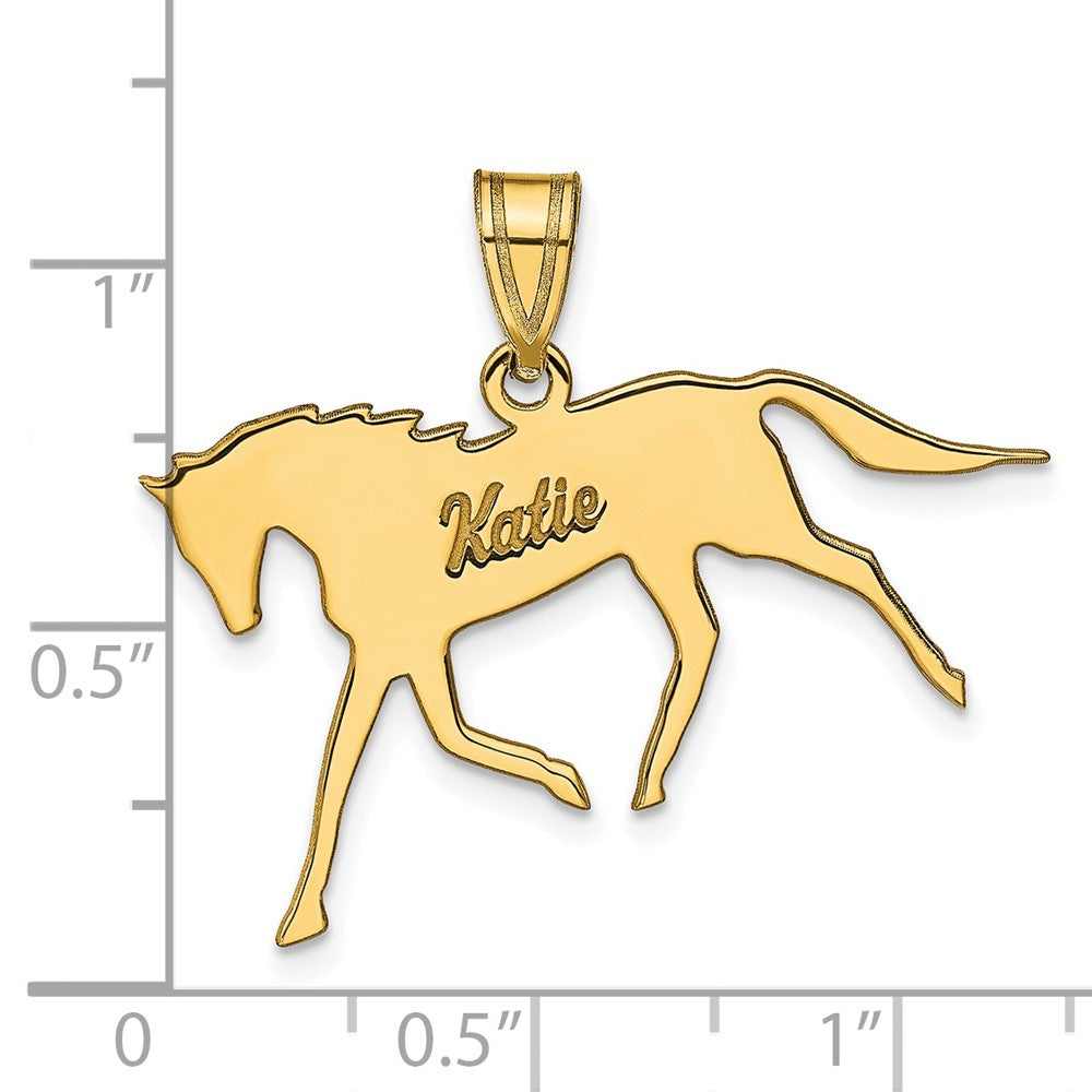 Gold Plated Sterling Silver/Gold Horse With Name Pendant