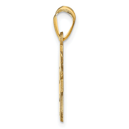 14K Yellow Gold Personalized Football Helmet Pendant