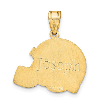 Gold Plated Sterling Silver/Gold Personalized Football Helmet Pendant