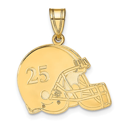 Gold Plated Sterling Silver/Gold Personalized Football Helmet Pendant