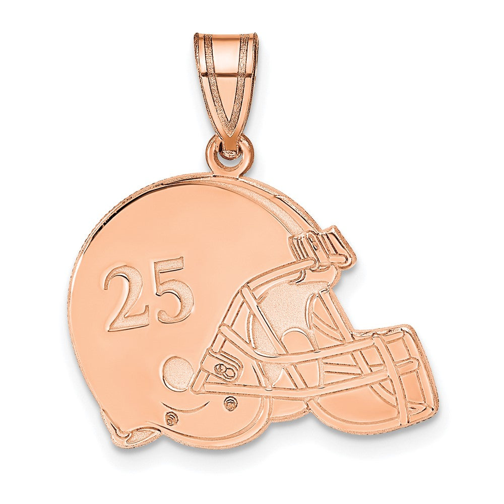 Rose Plated Sterling Silver/Rose Personalized Football Helmet Pendant