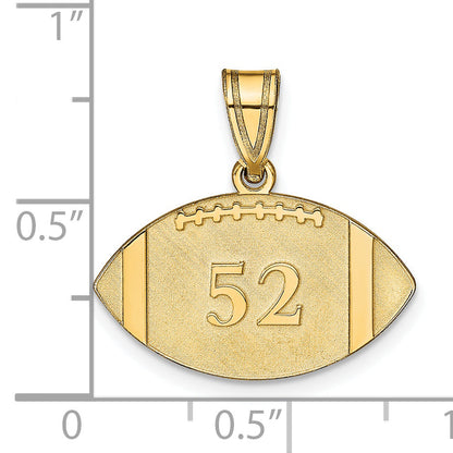 14k Yellow Gold 14k Yellow Gold Personalized Football Pendant