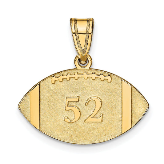 14k Yellow Gold 14k Yellow Gold Personalized Football Pendant