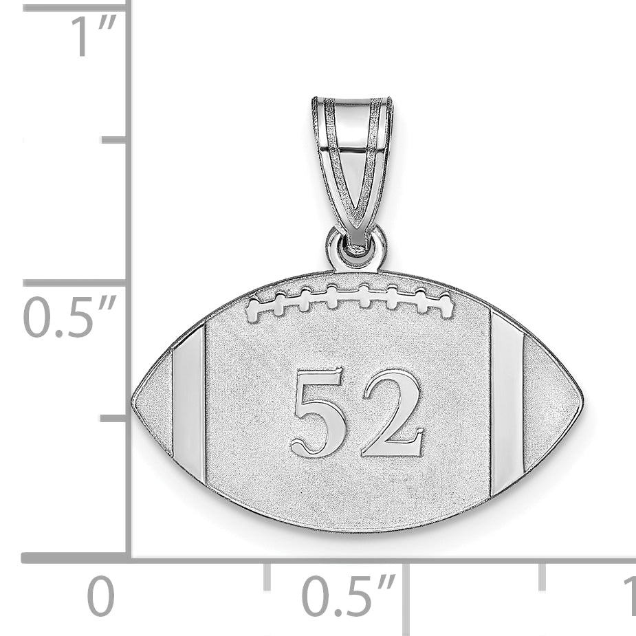 14K White Gold Personalized Football Pendant