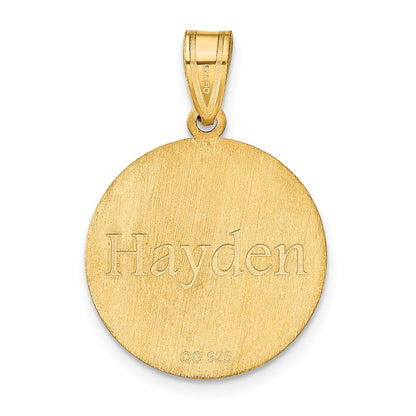 Gold Plated Sterling Silver/Gold Personalized Basketball Pendant