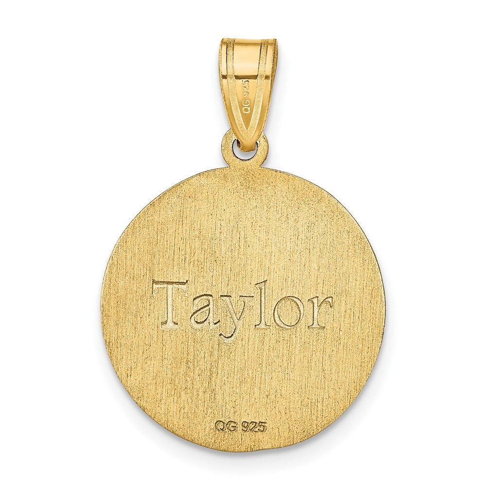 Gold Plated Sterling Silver/Gold Personalized Volleyball Pendant