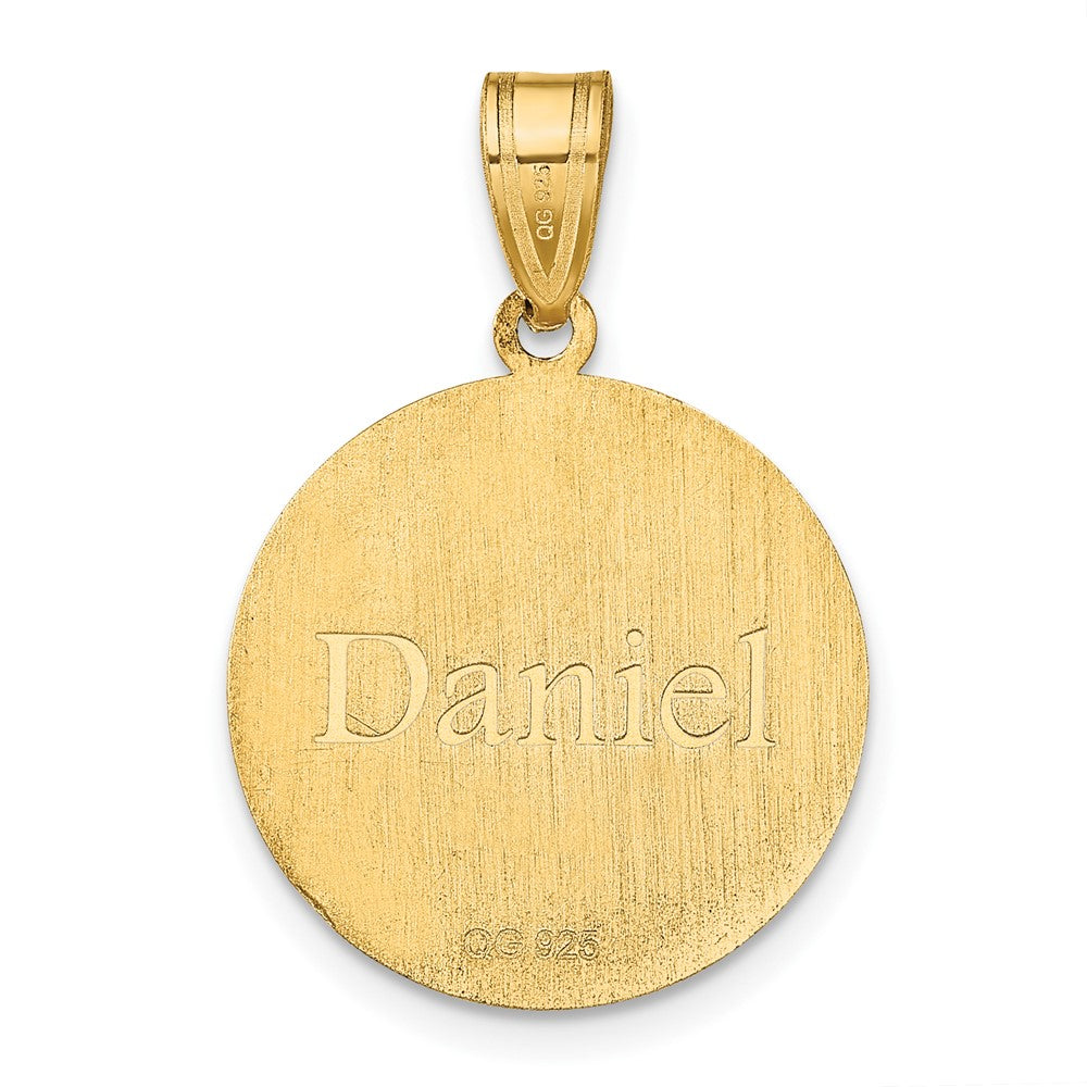 Gold Plated Sterling Silver/Gold Personalized Baseball Pendant