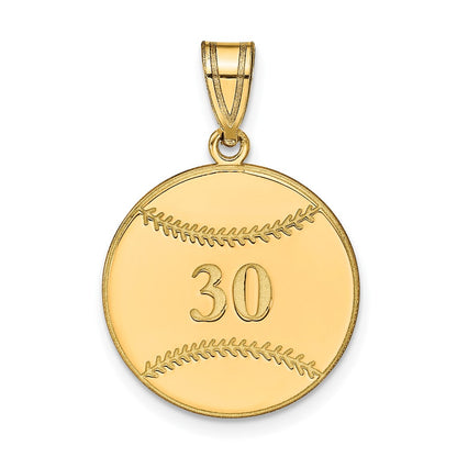 Gold Plated Sterling Silver/Gold Personalized Baseball Pendant
