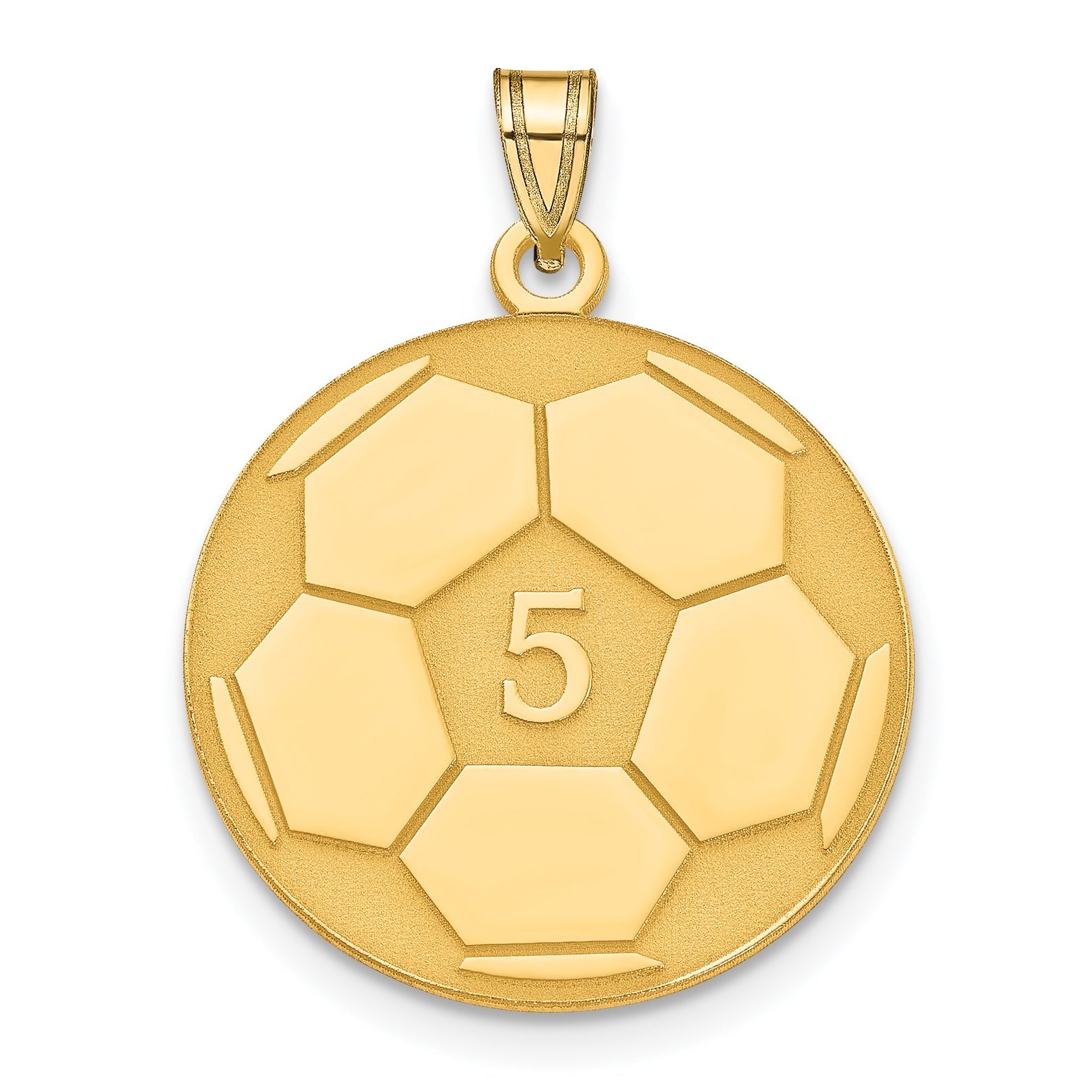 14K Yellow Gold Personalized Soccer Pendant