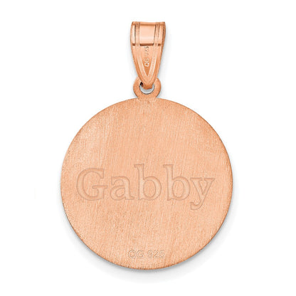 Rose Plated Sterling Silver/Rose Personalized Soccer Pendant