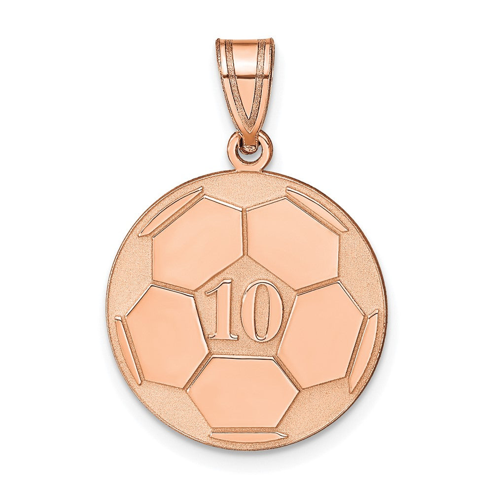 Rose Plated Sterling Silver/Rose Personalized Soccer Pendant