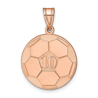Rose Plated Sterling Silver/Rose Personalized Soccer Pendant