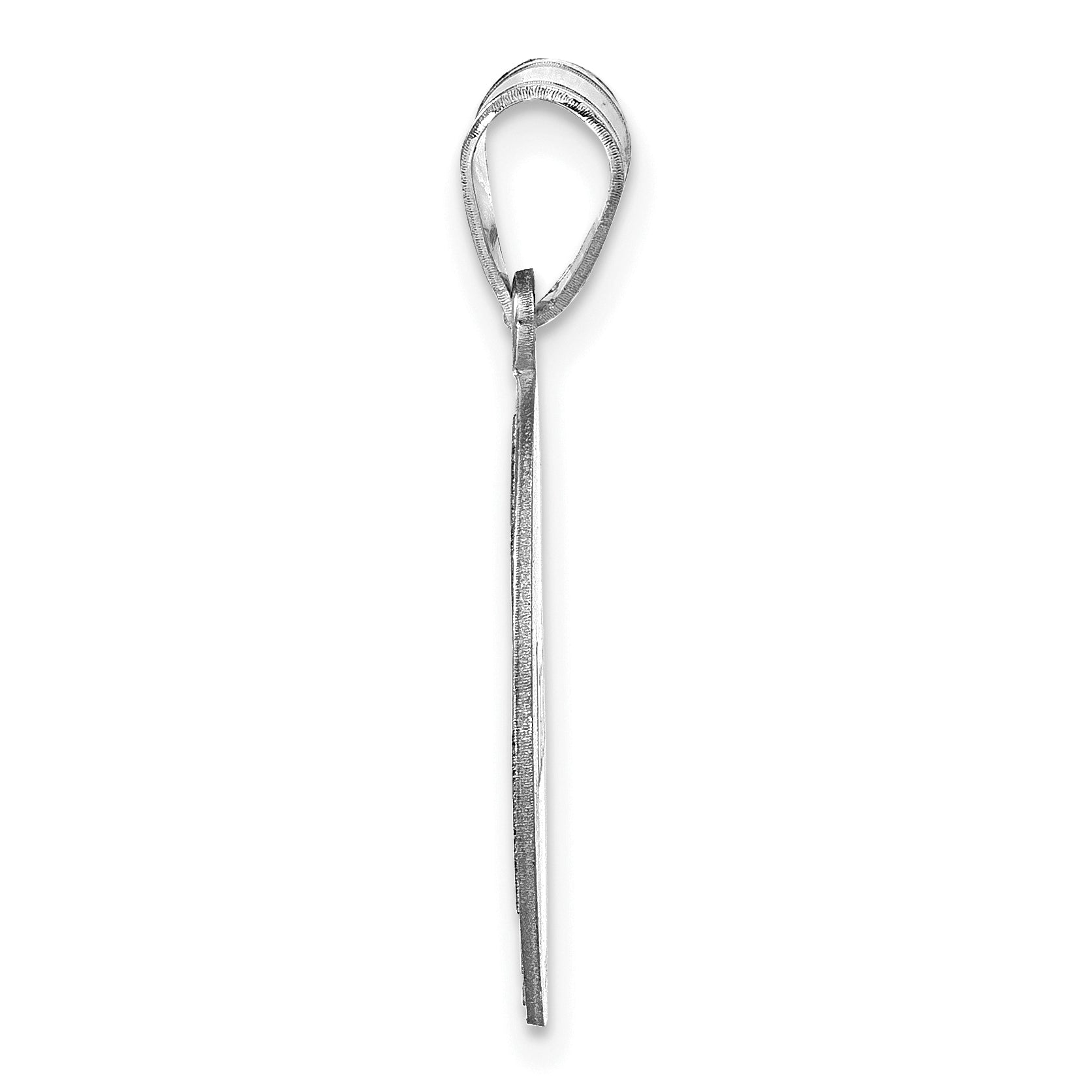 Sterling Silver Silver/Rhodium Plated Personalized Soccer Pendant