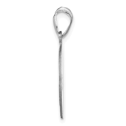 Sterling Silver Silver/Rhodium Plated Personalized Soccer Pendant