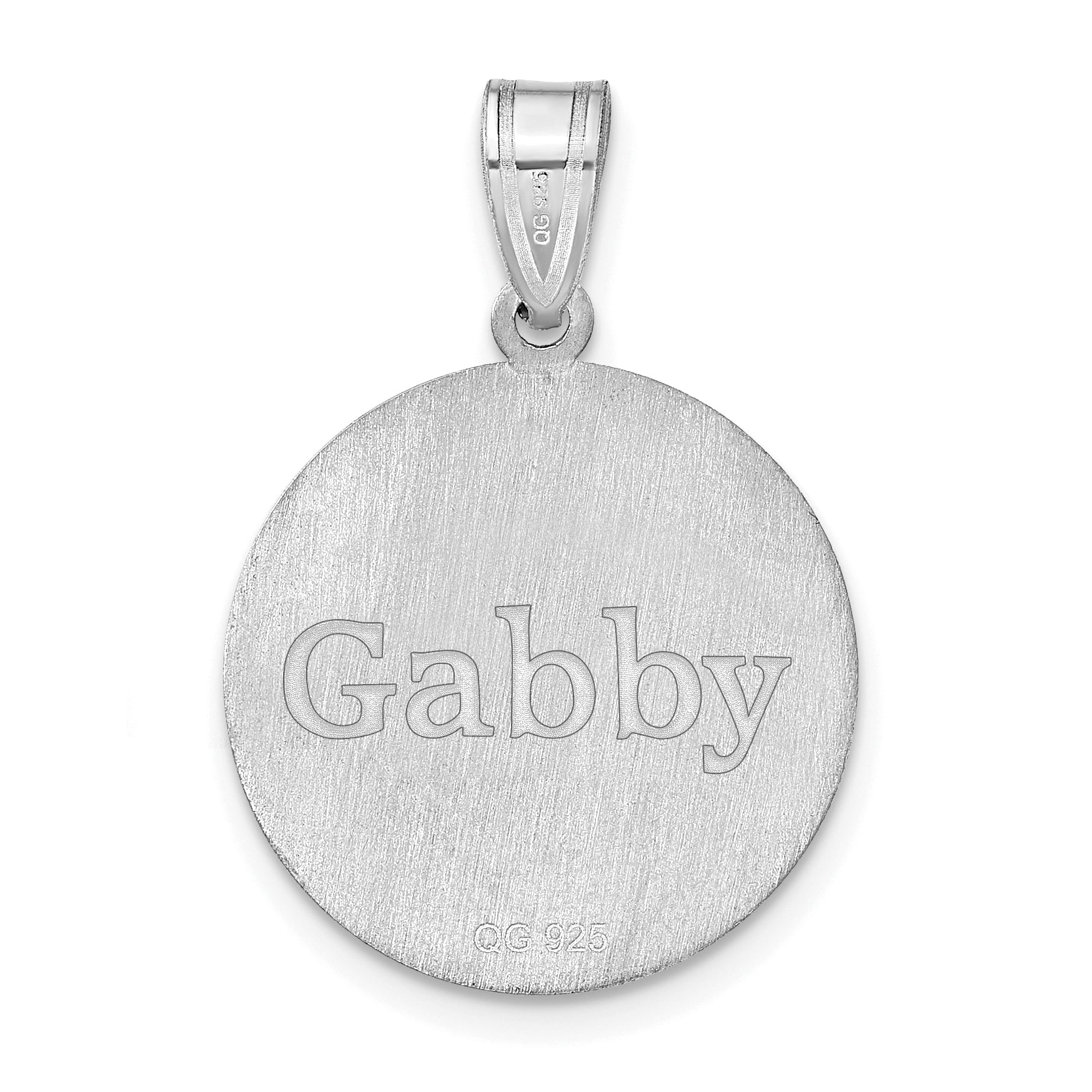Sterling Silver Silver/Rhodium Plated Personalized Soccer Pendant