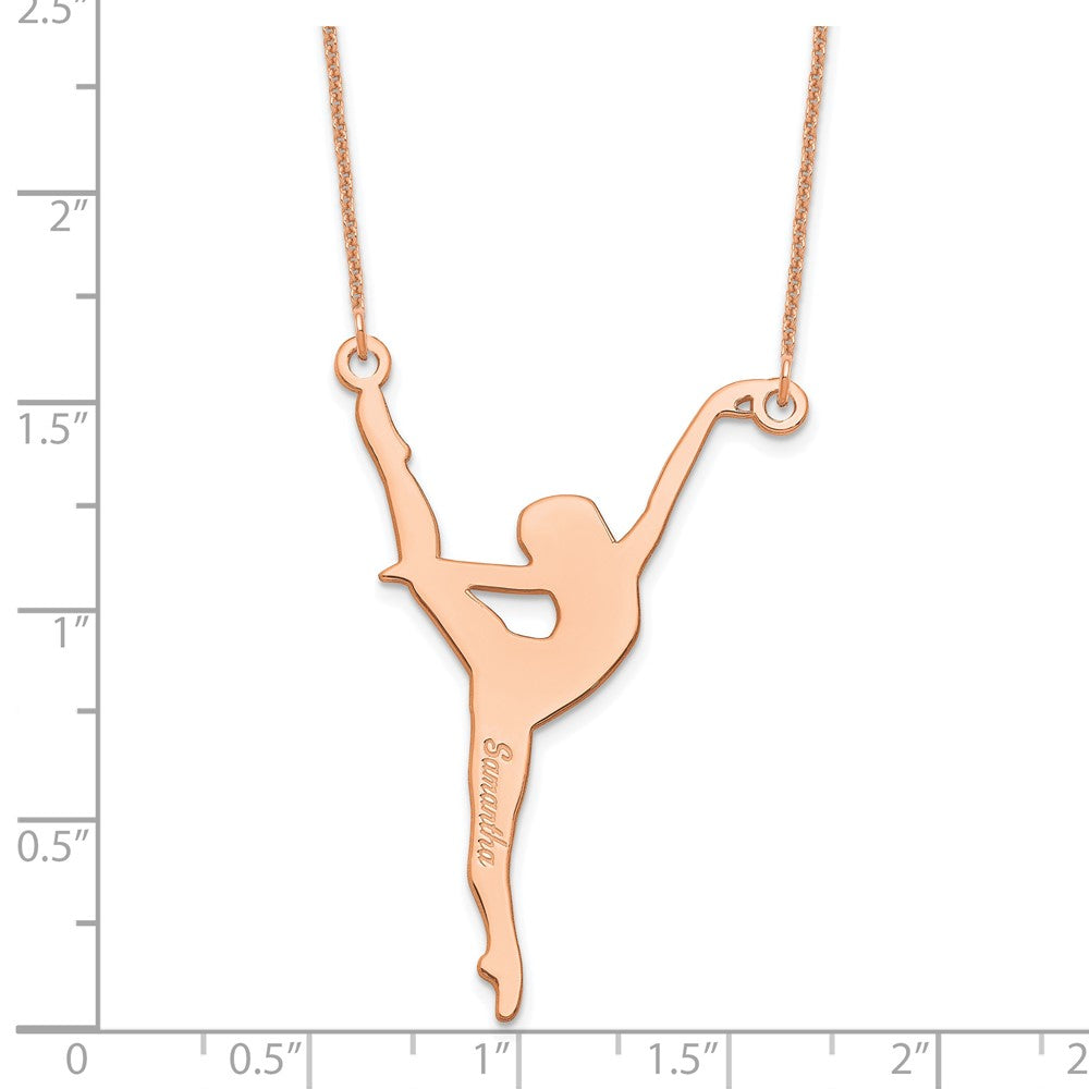 14K Rose Gold Personalized Dancer Necklace