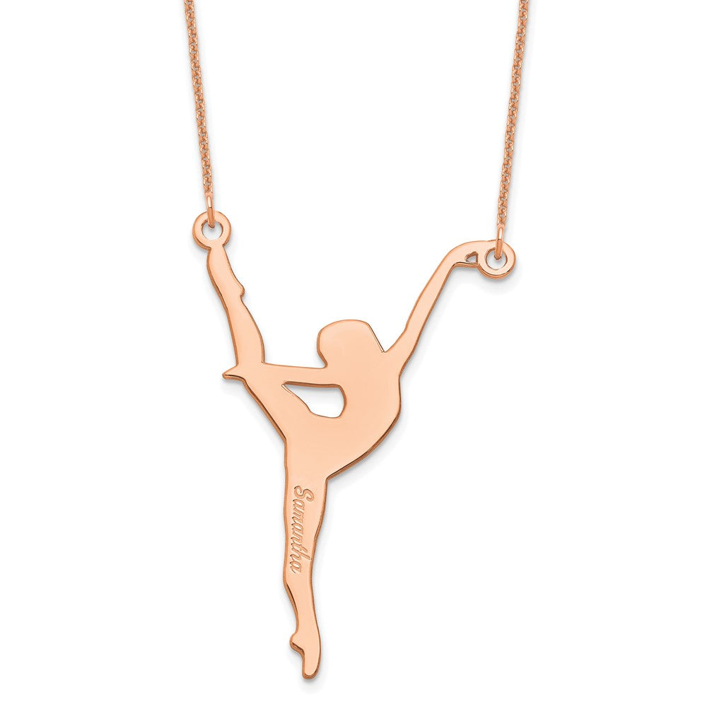 14K Rose Gold Personalized Dancer Necklace