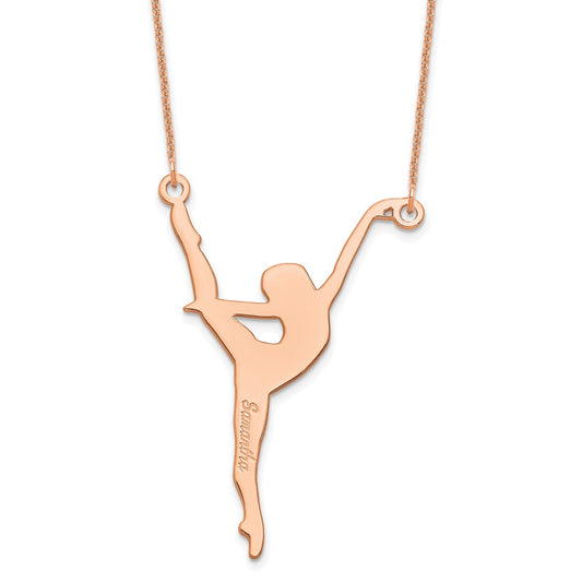14K Rose Gold Personalized Dancer Necklace