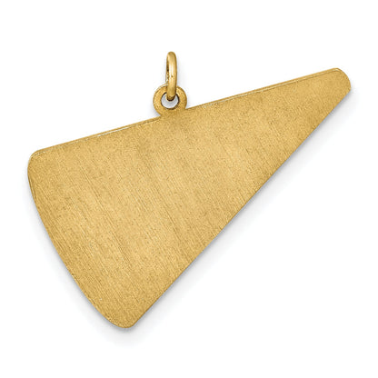 14K Yellow Gold Personalized Megaphone Pendant
