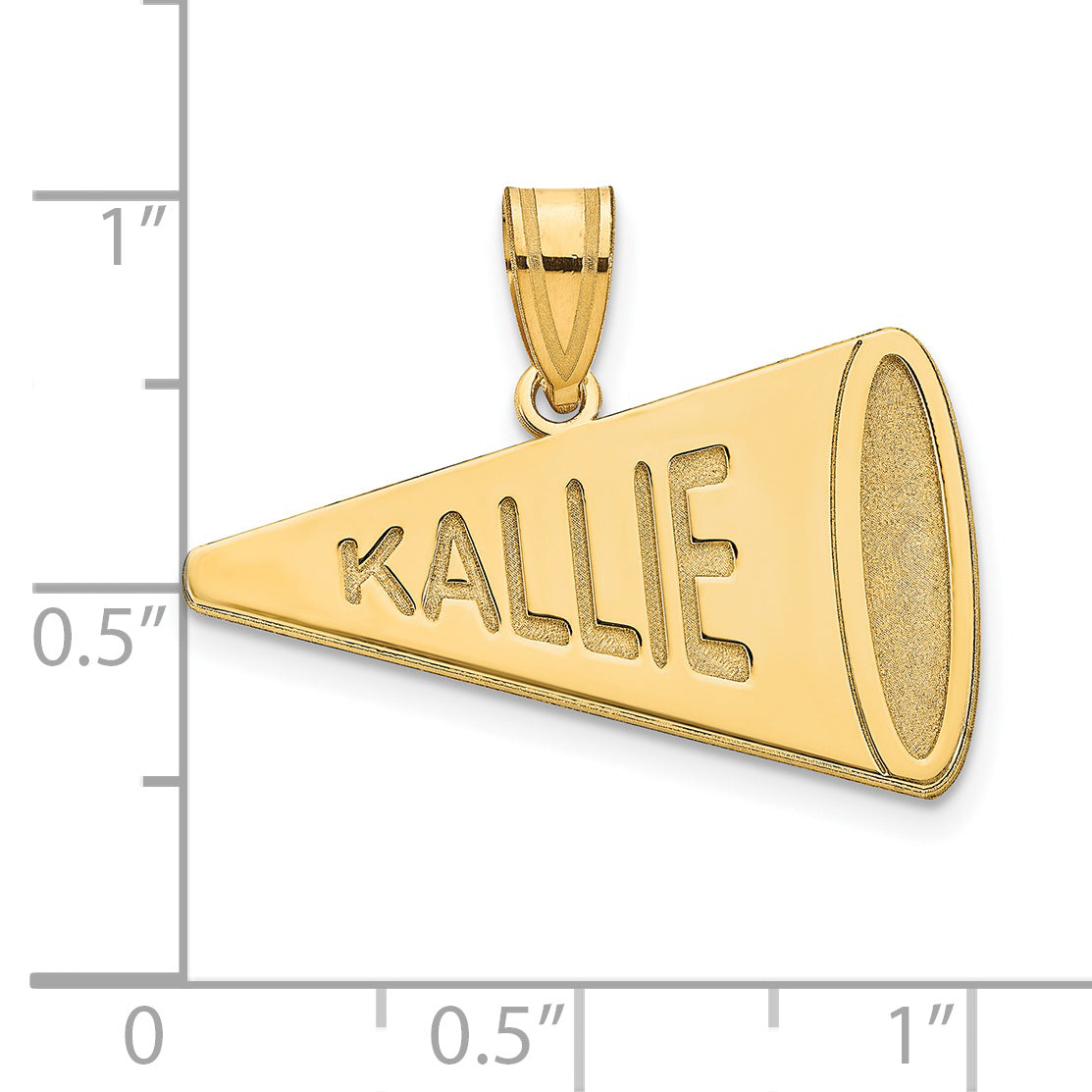 14K Yellow Gold Personalized Megaphone Pendant