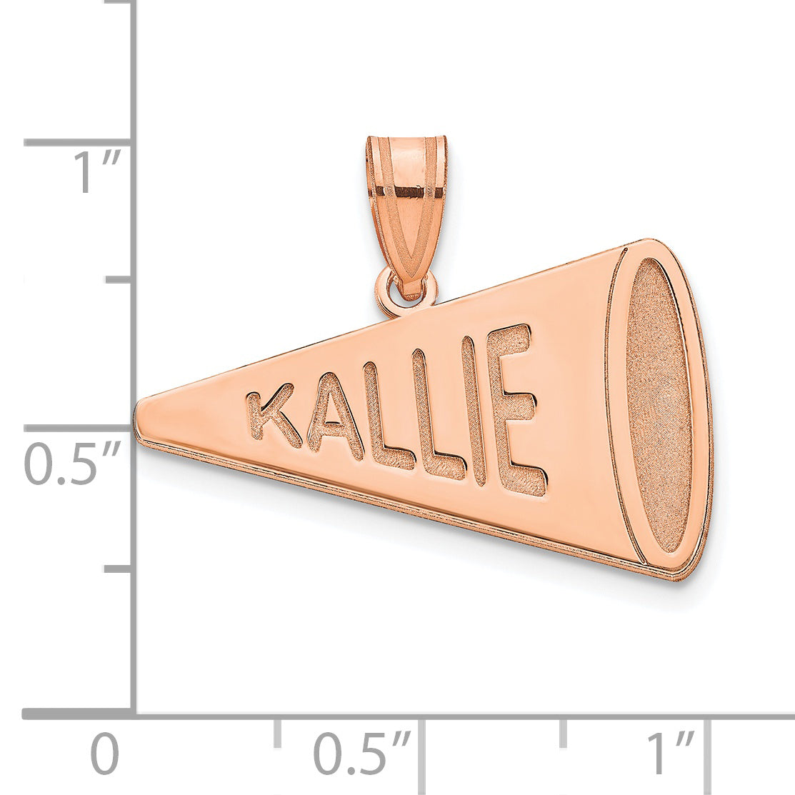 14K Rose Gold Personalized Megaphone Pendant