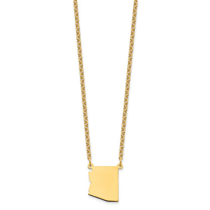 Gold Plated Sterling Silver/Gold Arizona State Necklace