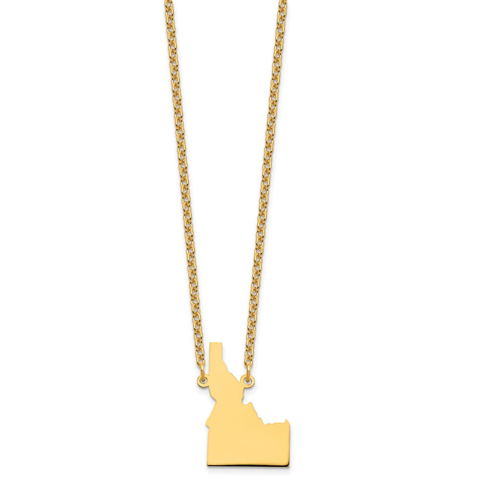 Gold Plated Sterling Silver/Gold Idaho State Necklace