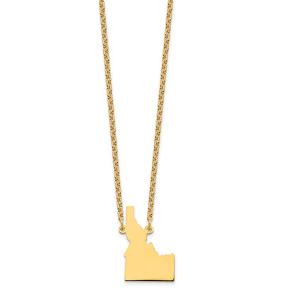 Gold Plated Sterling Silver/Gold Idaho State Necklace
