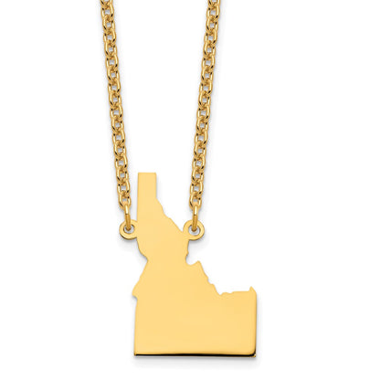 Gold Plated Sterling Silver/Gold Idaho State Necklace