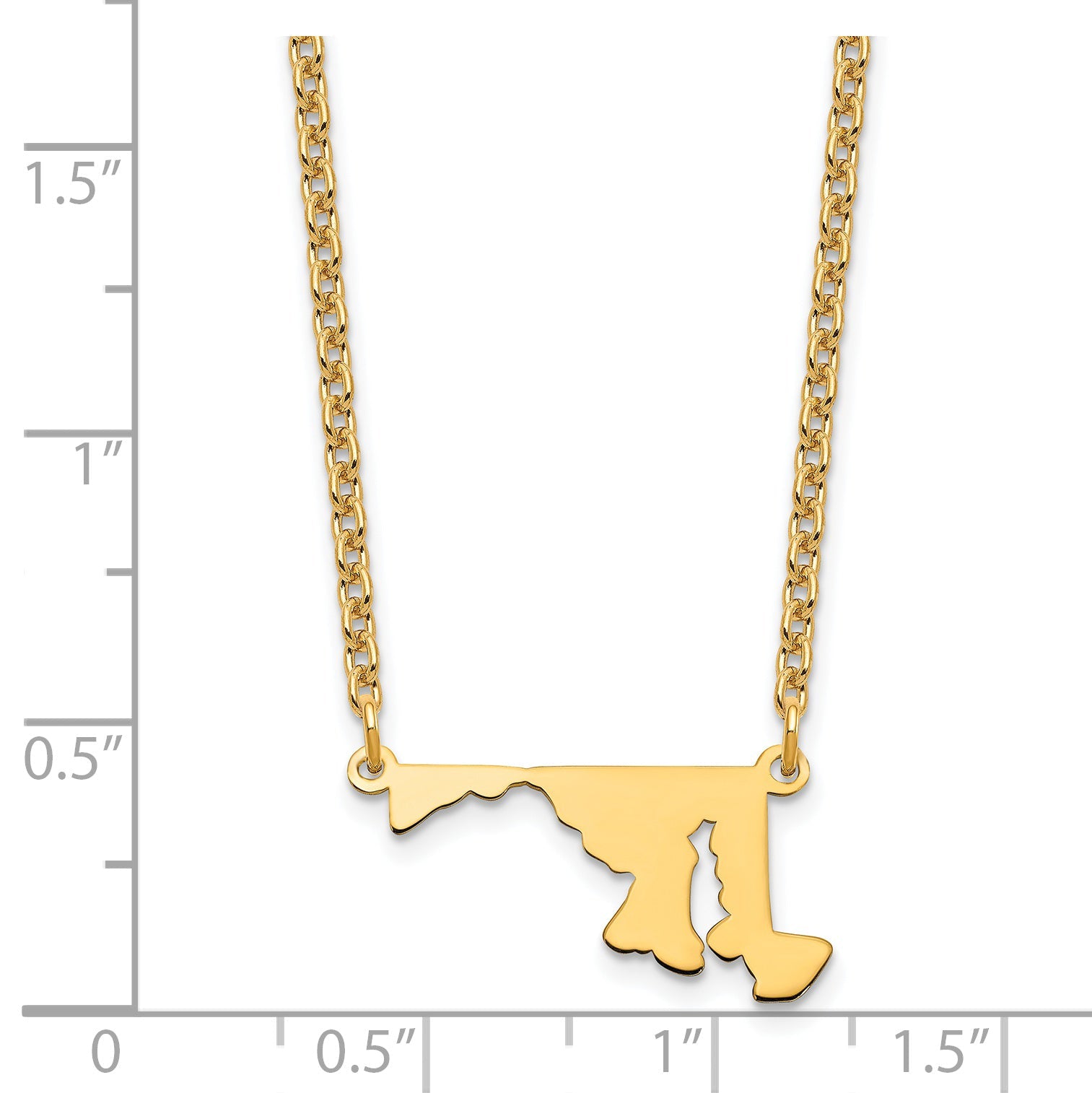 Gold Plated Sterling Silver/Gold Maryland State Necklace