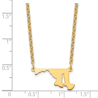 Gold Plated Sterling Silver/Gold Maryland State Necklace