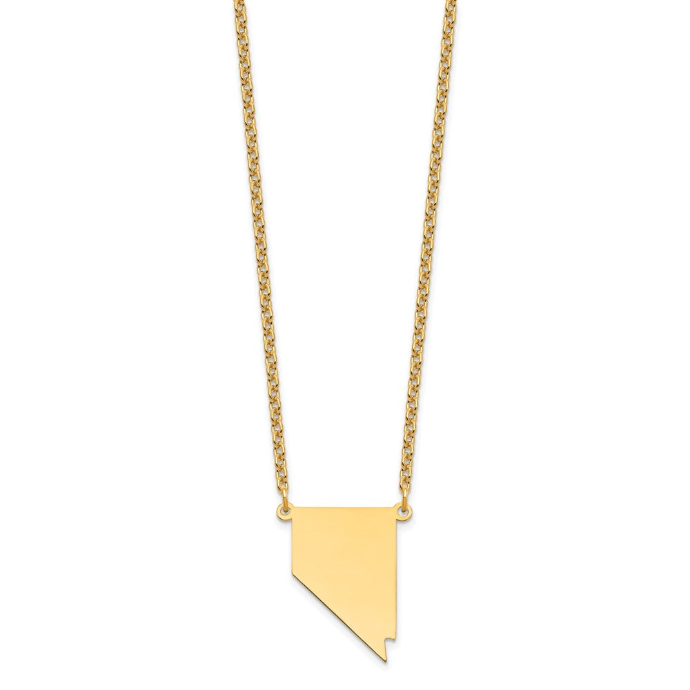 Gold Plated Sterling Silver/Gold Nevada State Necklace