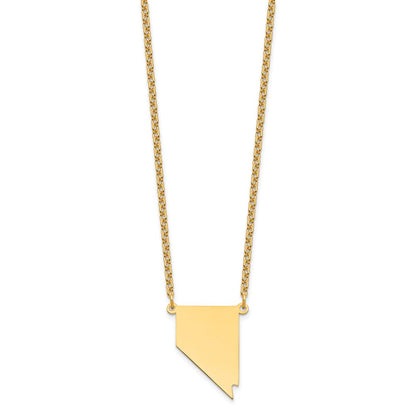 Gold Plated Sterling Silver/Gold Nevada State Necklace